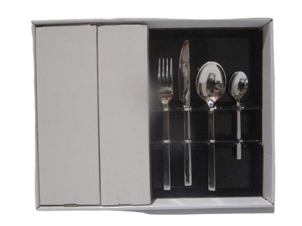 Dinner Knife 6,5 Mm 80 Gr X6 - Dinner Fork 4 Mm 60 Gr X6 Dinner Spoon 4 Mm 80 Gr X6 - Tea Spoon 3 Mm 26 Gr X6 - Set Of 24 Pcs - 420j1 18/0 - Windows Gift Box Big Mirror Polished K 235 F 210 S 210 Ts 140