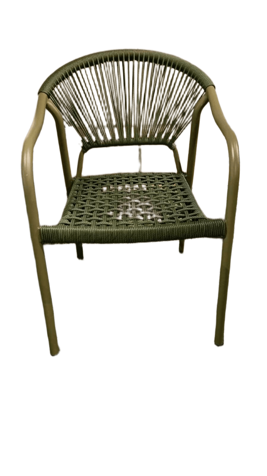 Chair Outdoor Alu Tube 28x1.2mm Pe Rattan 22pcs/Stack Green Alu 61238pf6; Pe Qm11514 W56xd63xh83cm