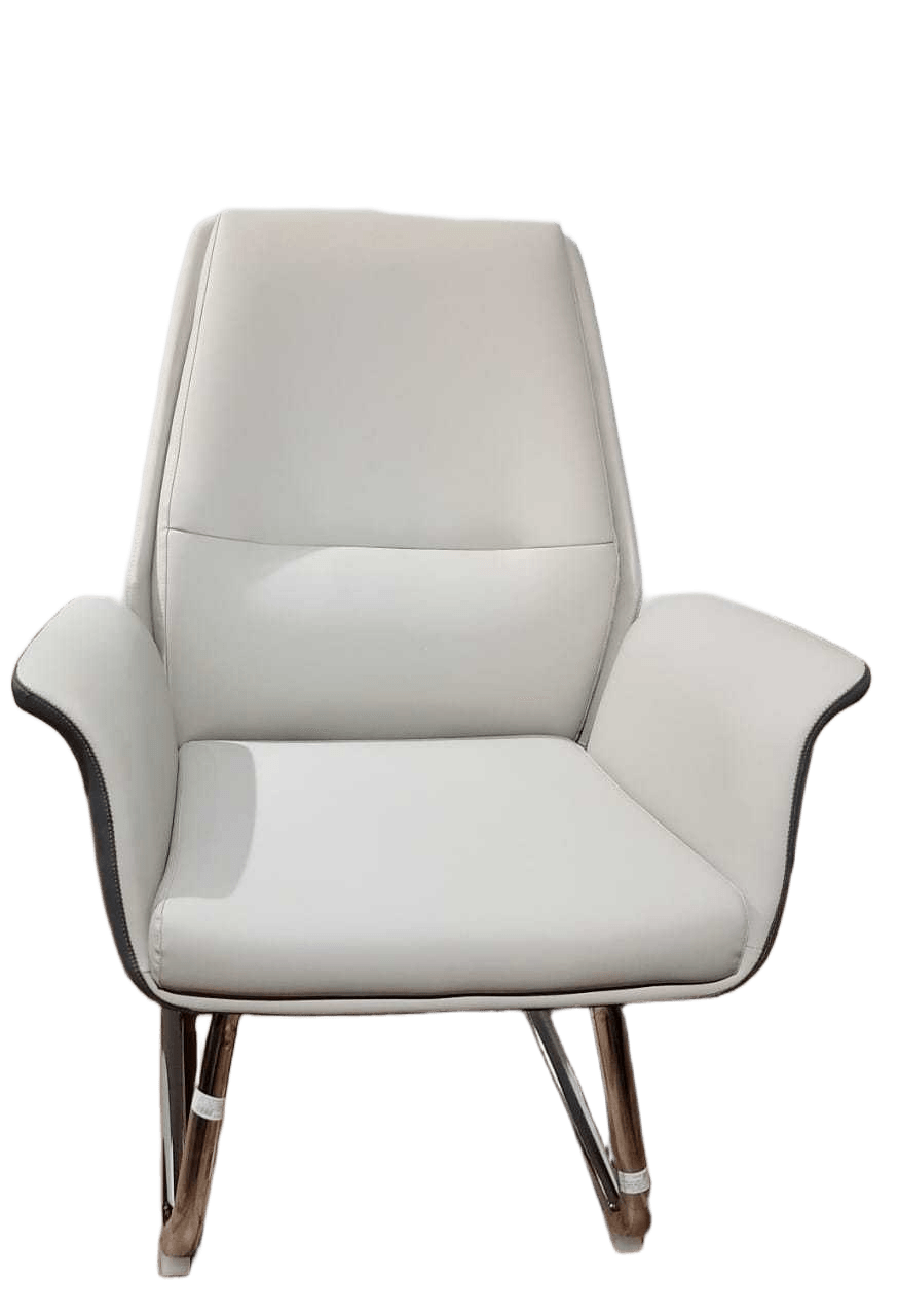 Visitor Chair Back:dk Grey+face: Lt.grey 270-42+270-36 Pu Leather, Chrome Base 74x105x65