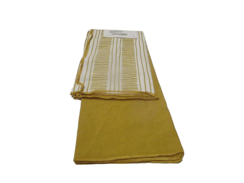 Towel Kitchen Set Of 2 100% Cotton 250 Gsm One Screen Printed And One Solid Color With Embroidery Border