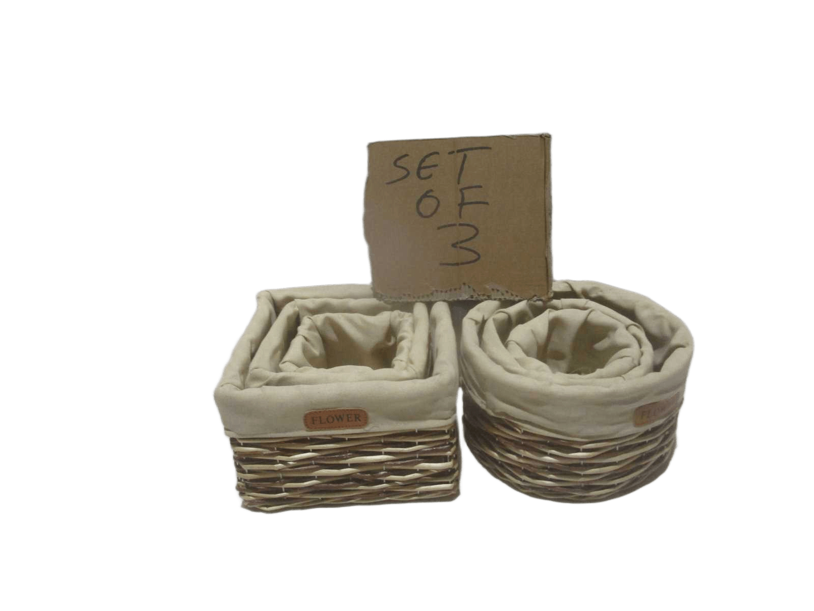 Basket Set Of 3 Rattan Round/Square Assorted 25*25*16 21*21*14 16*16*12 26*26*17 21*21*15 16*16*13