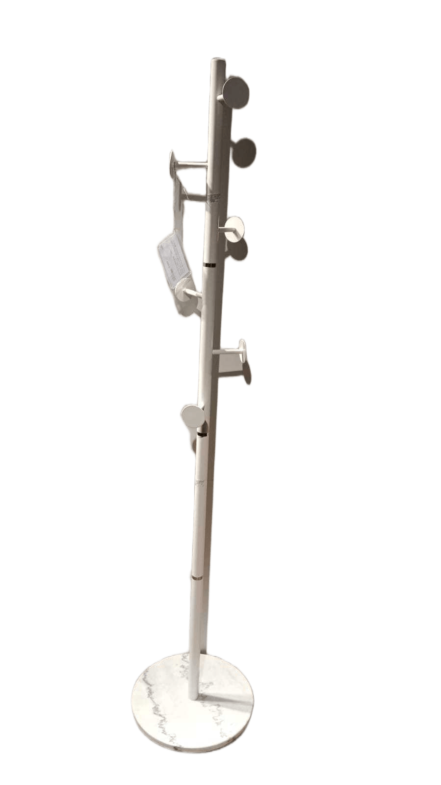 Coat Rack Iron+ceramic Base 6 Hook Matt 32mm Tube Brown Box White 177xd37cm