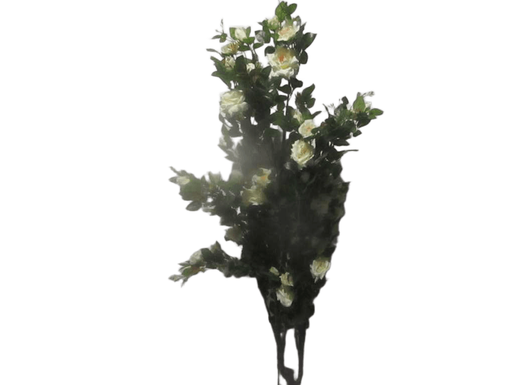Artificial Tree,rose Polyester Flower, Pu Stem White 190cm