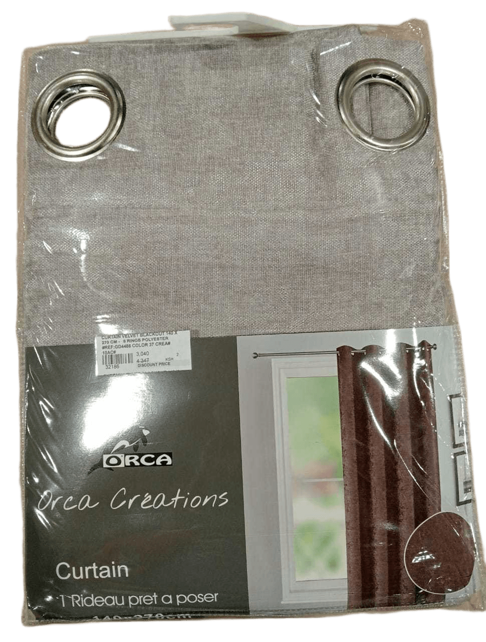 Curtain Velvet Blackout 140 X 270 Cm - 8 Rings Polyester