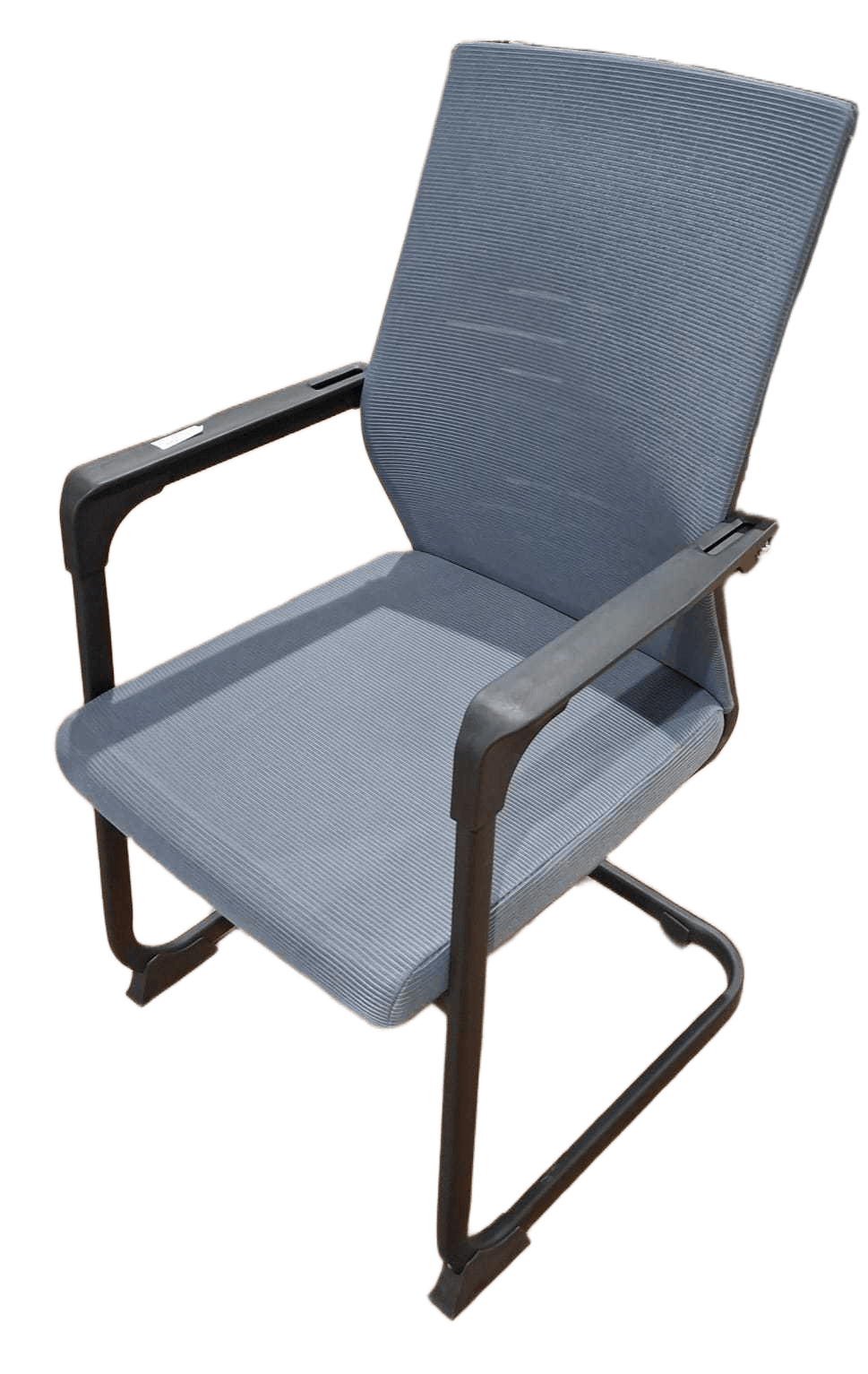 Visitor Chair, Mesh Black Nylon Cover, Black Iron Frame Fabric Grey As Sample 4cl=