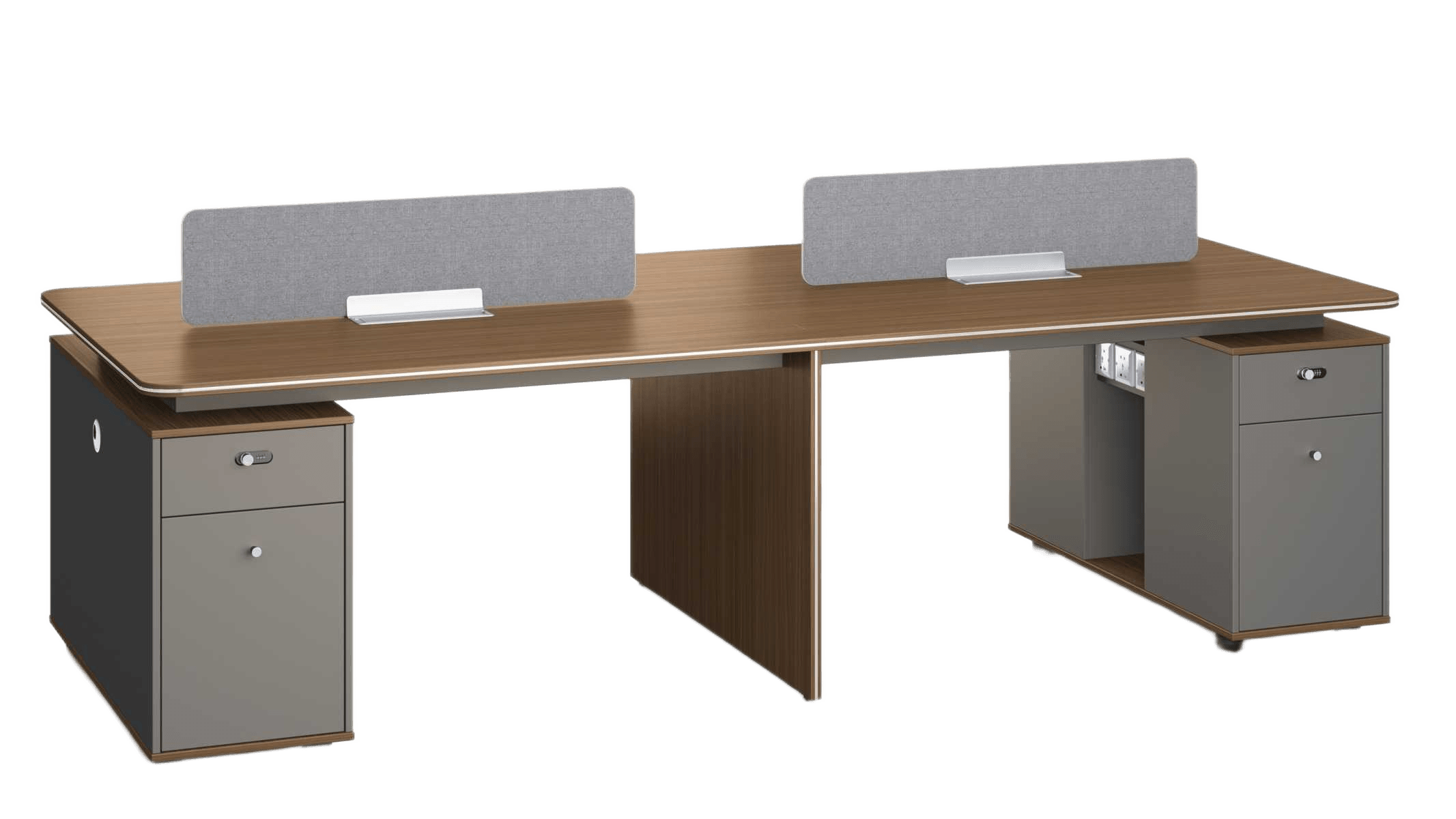 Workstation 2.8m Da26 Usa Walnut + Db-29 Meteorite Gray Melamine 2800*1200*760