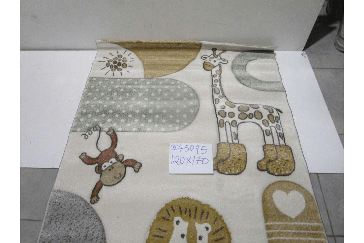 Carpet Cream Kids Aura V77 - 243.200 Points 10mm Pile Height Pp + Headset Hand Carved 2.200g/Sqm Pp Frize 120x170 Cm