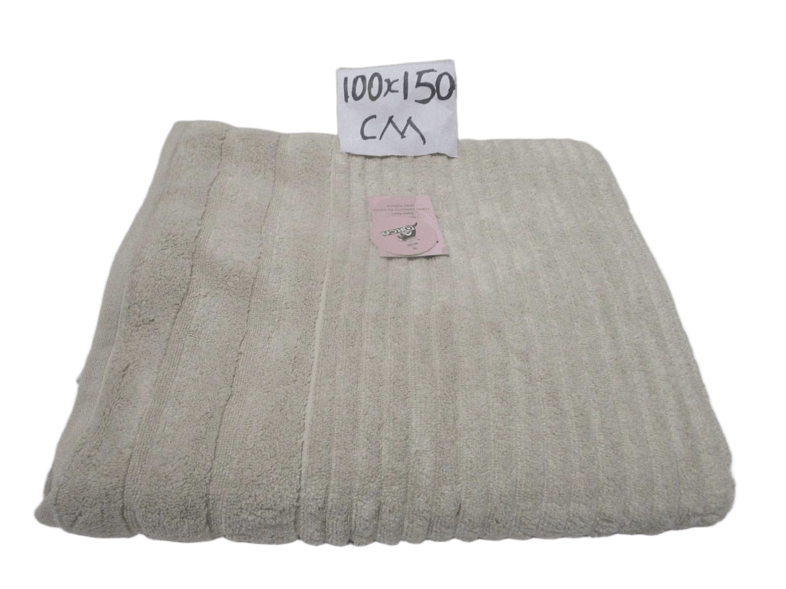 Towel Verna - Plain Dyed Dobby Terry - Zero Twist Cotton Yarn - Narrow Ribbed Pattern - 500 Gsm - Single Ply