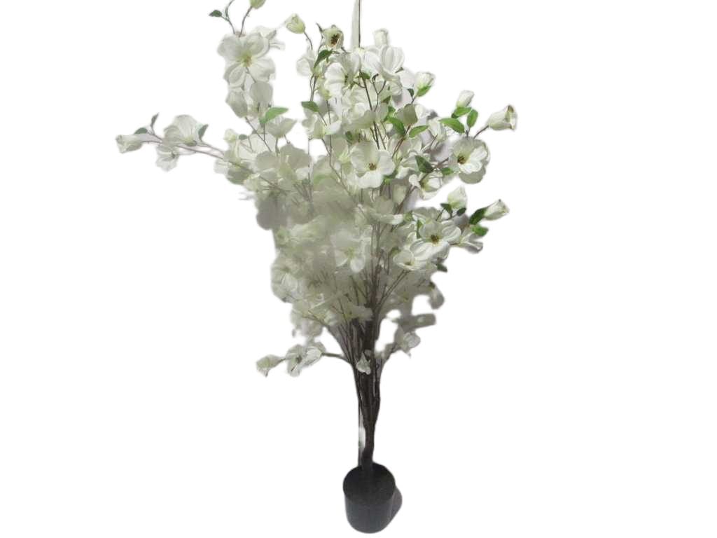 Artificial Tree,polyester, White Dogwood Pu Stem 145cm 145cm