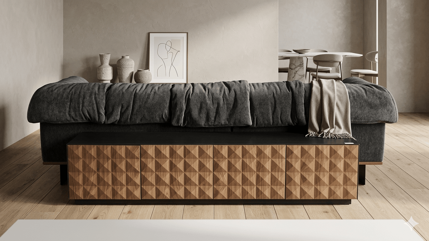 Tv Stand Melamine Walnut 1884*412*430