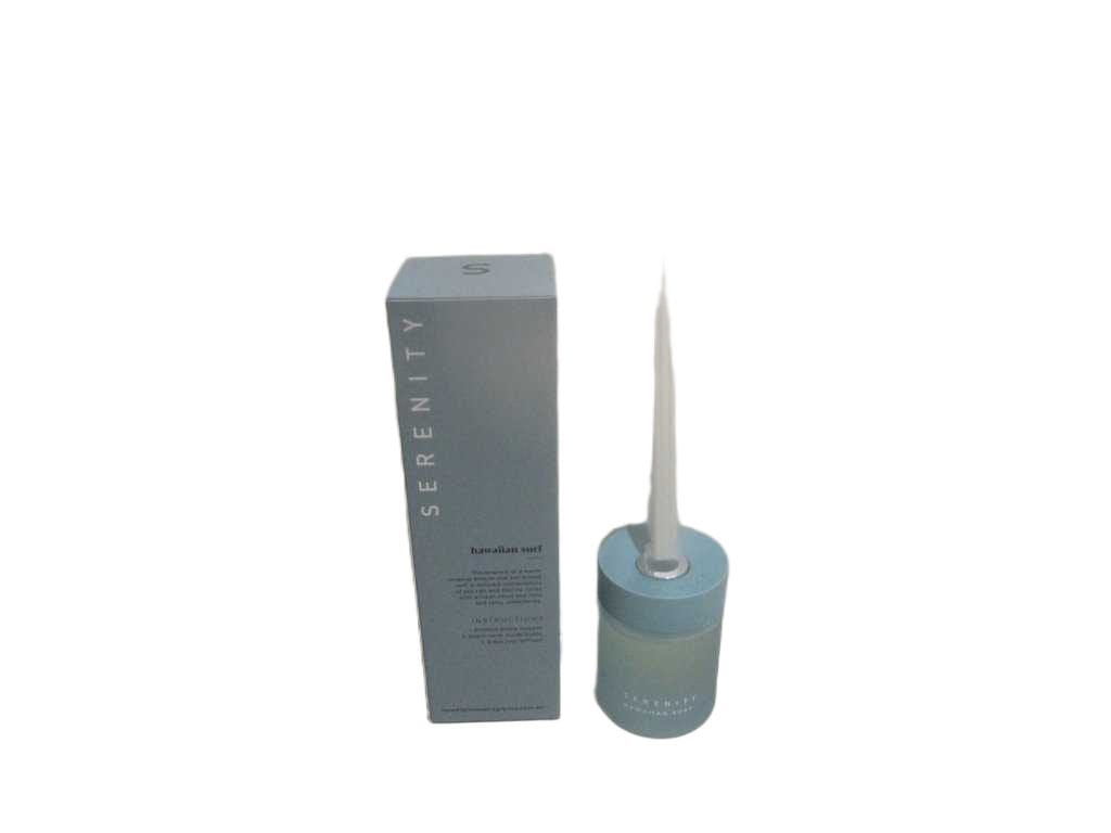 Diffuser Serenity Core Fragrance -Hawaiian Surf - 200ml Fragrance In Tempered Machine Made Glass Jar And 8 White Cotton Sticks D0,3xh26cm - Packaging In Coloured Card Board Box 830g