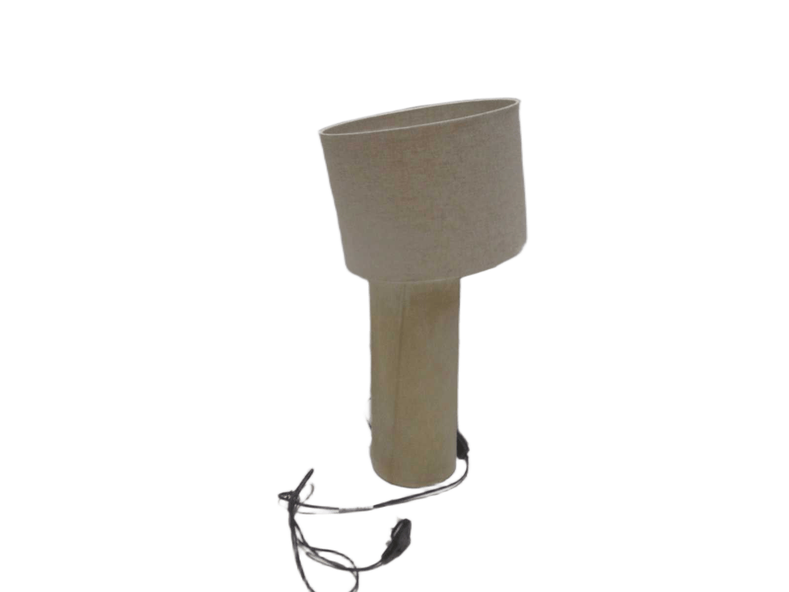 Table Lamp E27 Fiberglass+linen Head Metal Frame Inside Brown Box Dark Beige Beige Top D30x51