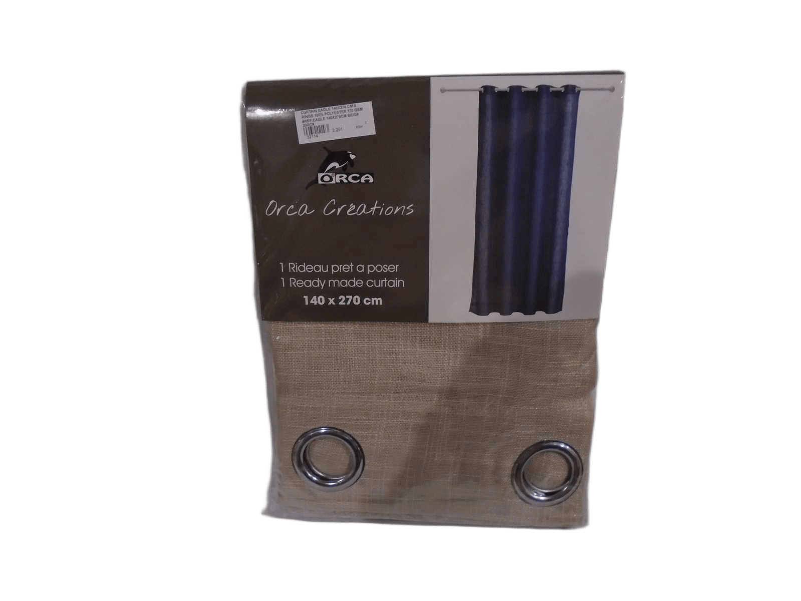 Curtain Eagle 140x270 Cm 8 Rings 100% Polyester 170 Gsm