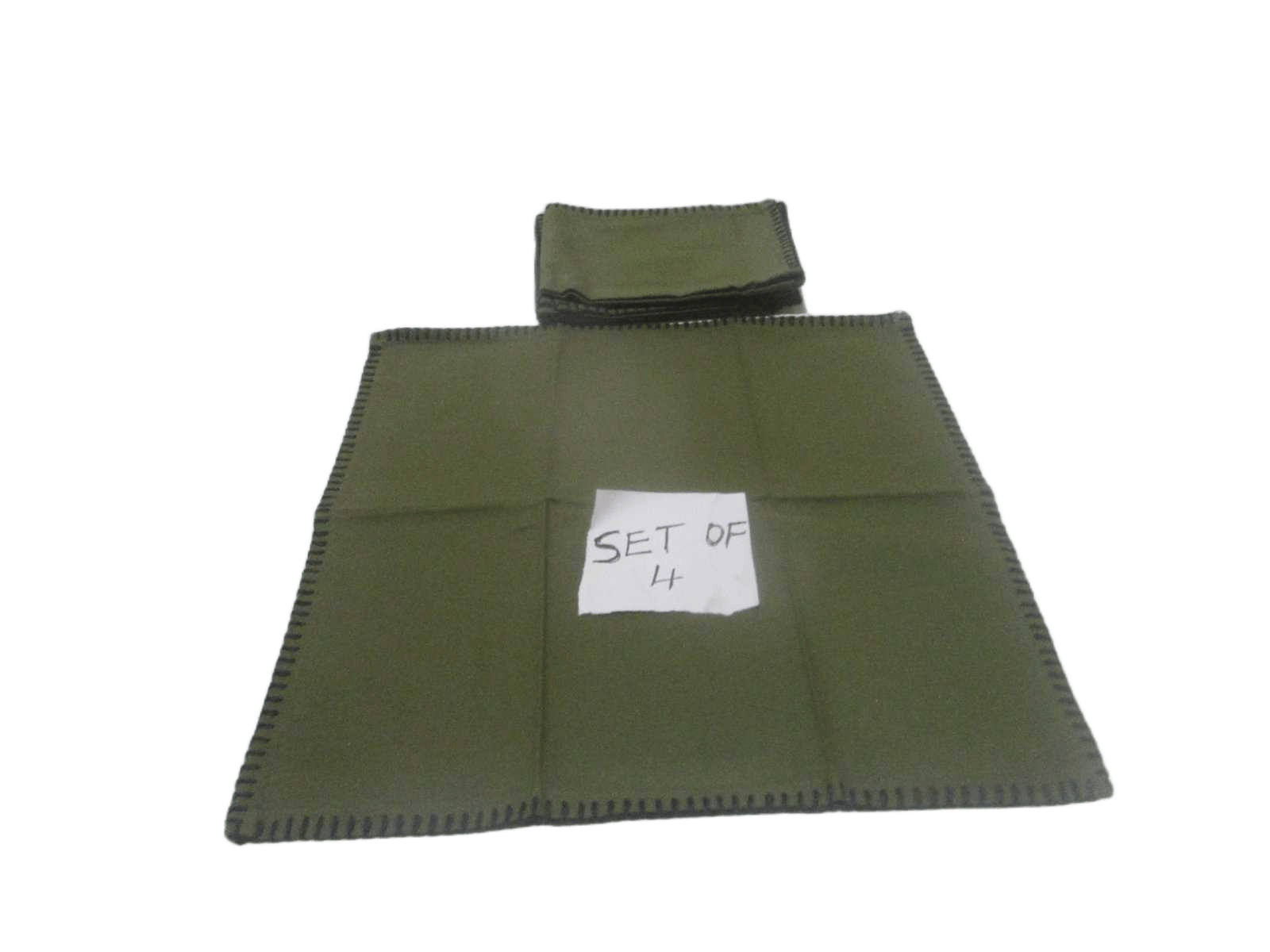 Set Of 4 Napkin 100% Cotton 160 Gsm Bordure Blanket Steach With Card Board 40x40 Gree