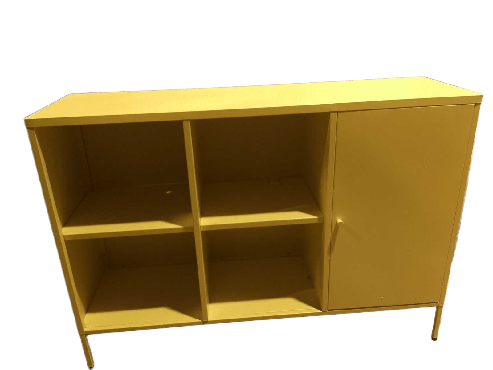 Shelf 2 Door Short Display With 2 Door And One Shelf Steel Plate- 0.5mm Before Coating Smooth Yellow L120*w35*h85