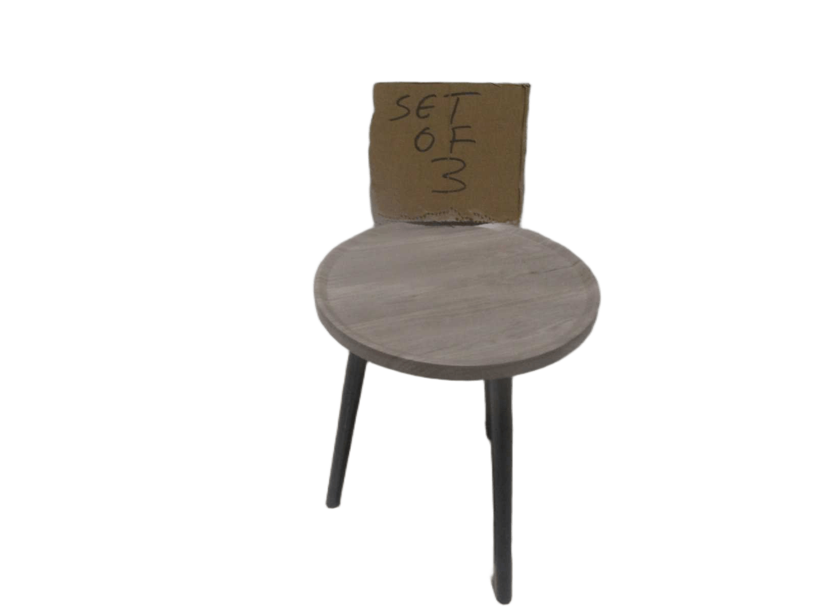 Coffee Tables Set Of 3 Mdf Top, Wood Leg Grey 40*45 40*50 40*55