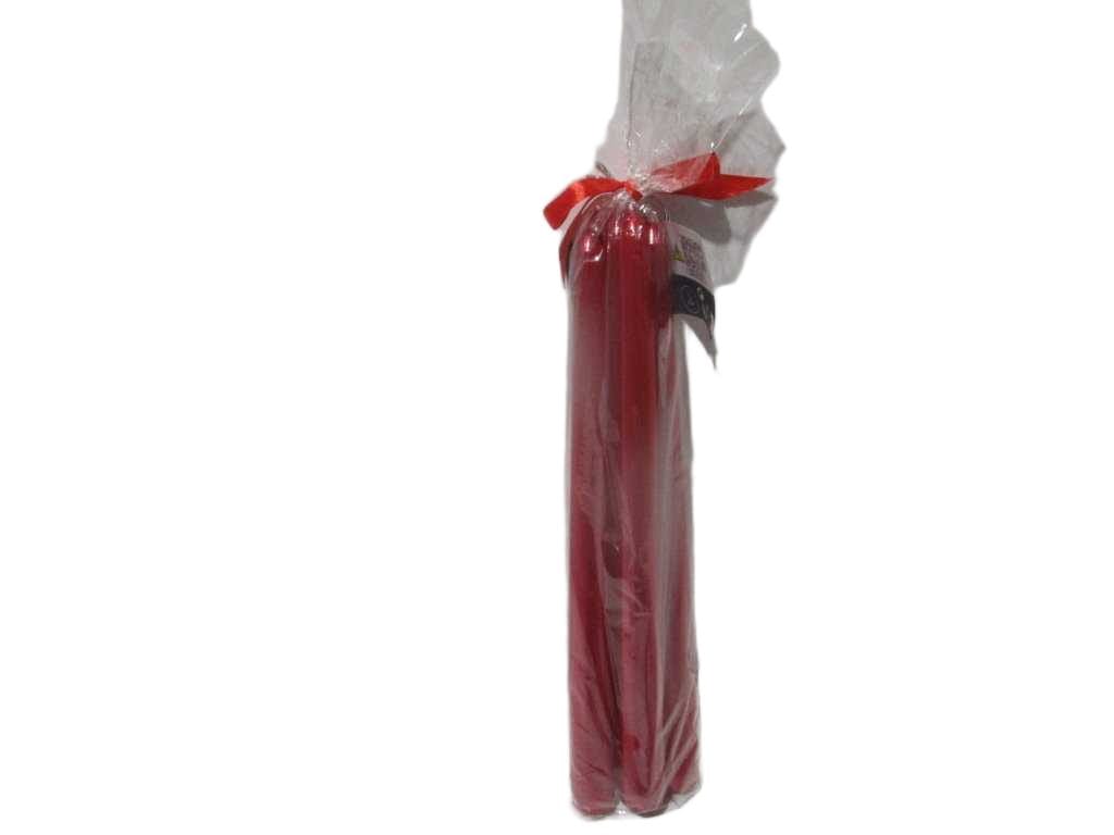 Satin Red Din Candle X4 192g