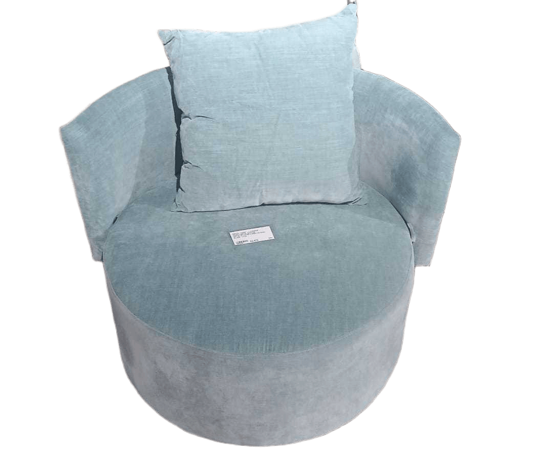 Swivel Chair + 1 Cushion Fabric+metal Boston Sky Blue 105*99*72