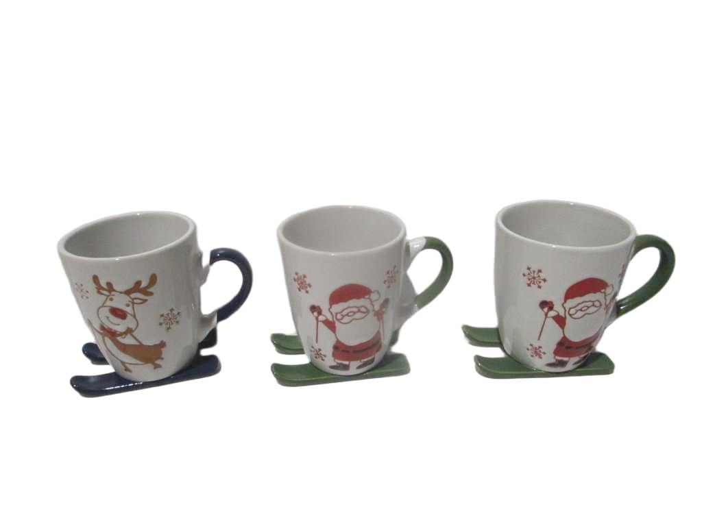 Mug Stoneware 330ml 3ass Ski''s