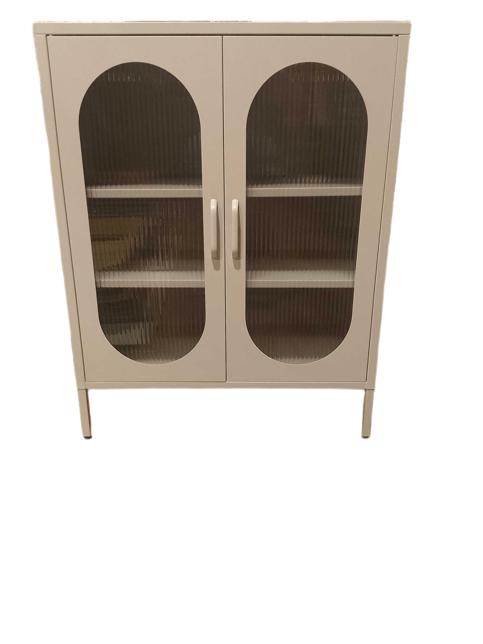 Cabinet2 Door 2 Doors Wave Temp, Glass, Two Sides Metal Plate With 2 Adjustable Shelves Light Purple L80*w40*h102