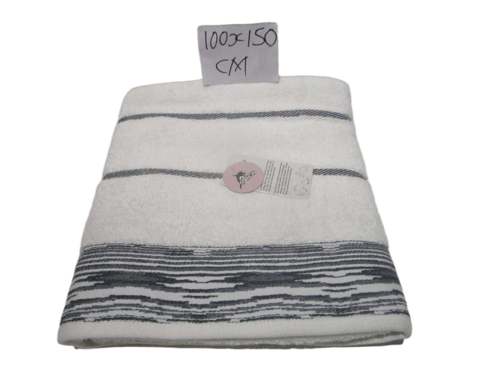 Towel Capricious - Plain Dyed Jacquard Towel - Single Ply - 550 Gsm - Combed Cotton- Polyester Insert Stripes