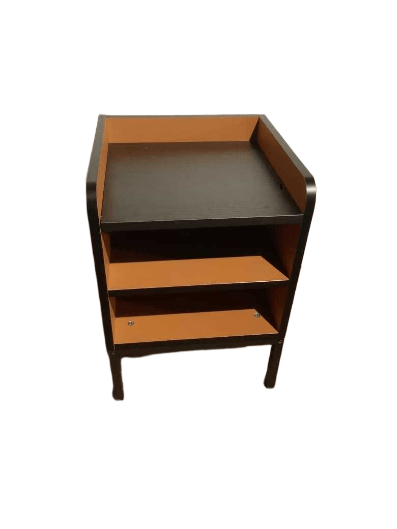 Nightstand Melamine With 2 Shelfs And Metal Legs Adara 17486 Color: Terra / Black 40x40x55cm