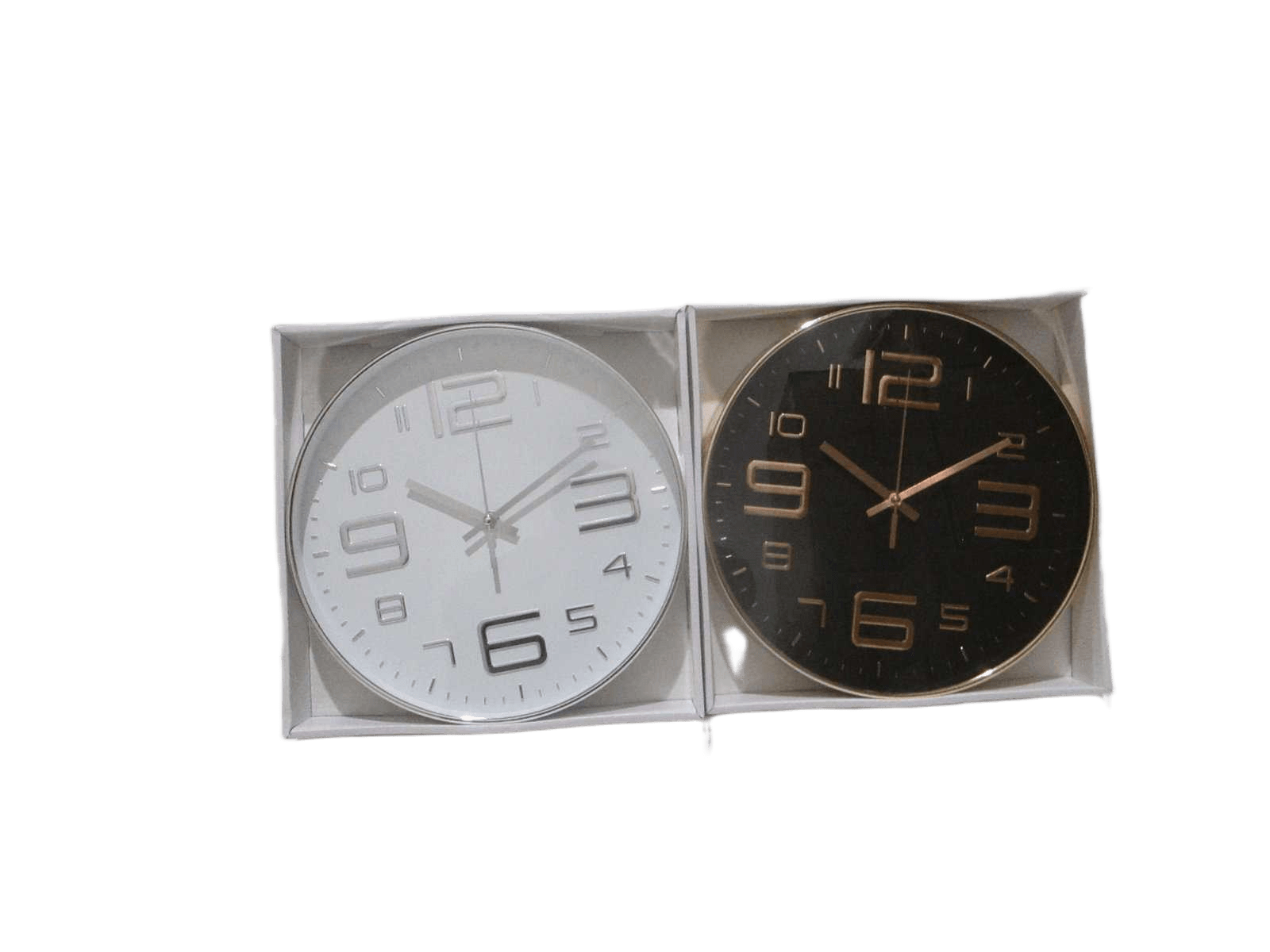Clock-580g Plastic+glass White Display Box Rose Gold+black Silver+white Ass 30*30cm