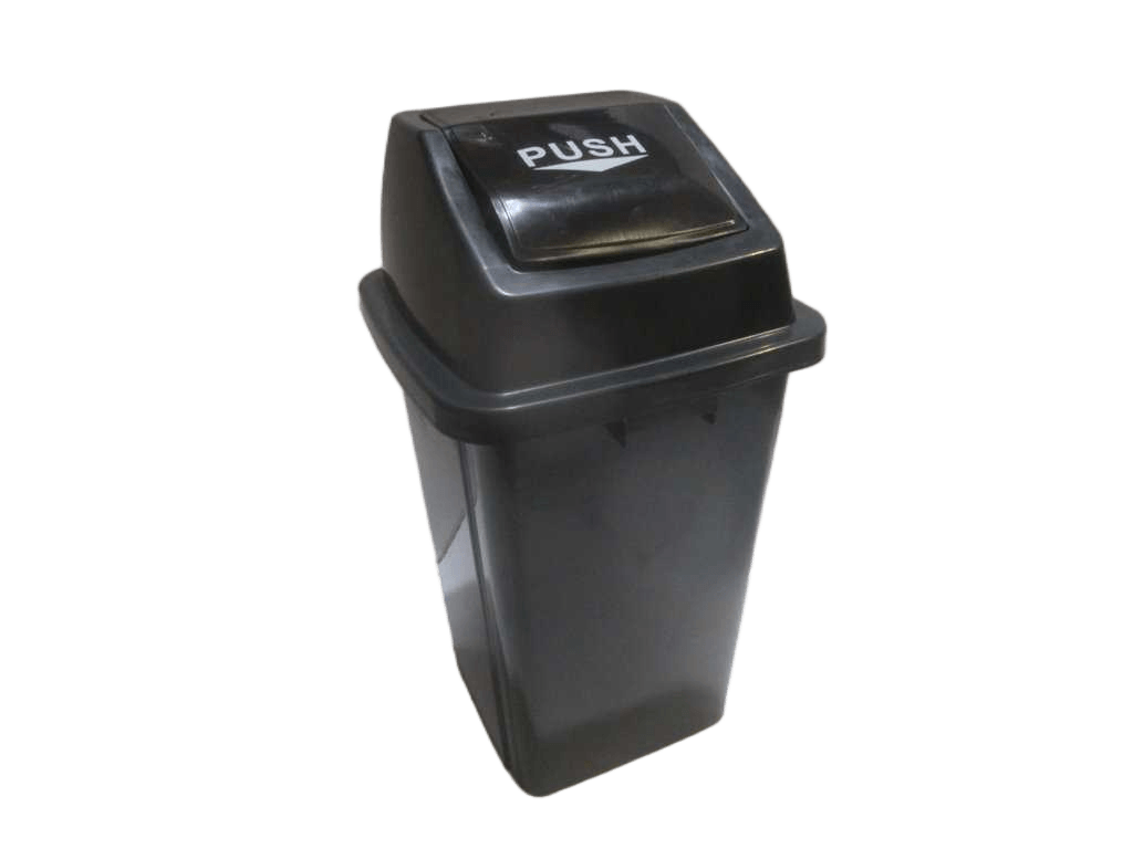 Dustbin Hdpe Plastic 100l With Lid 3.5kg 30% Recycle Material Grey L49xw49xh86