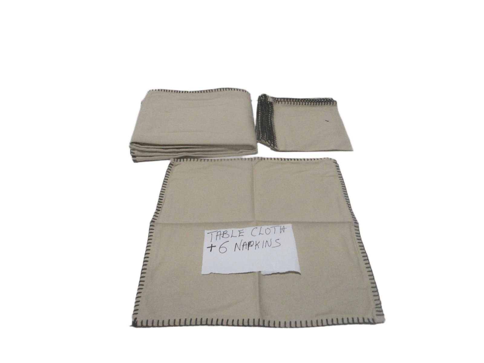 Table Cloth W 6 Napkin 40x40 100% Cotton 160 Gsm With Bordure Blanket Ribbon Insert Card And Polybag 250x150 Da