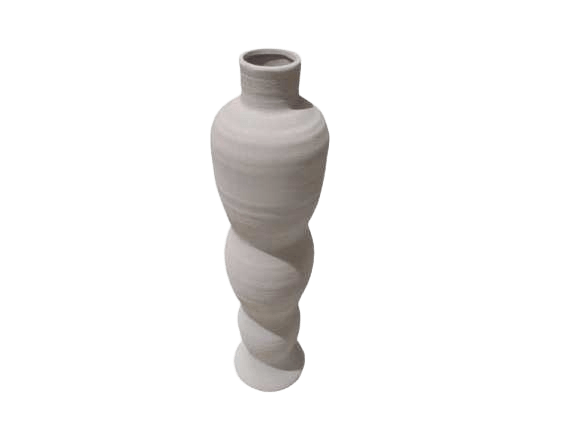 Vase Medium Pottery White 15x15x61,5 Cm