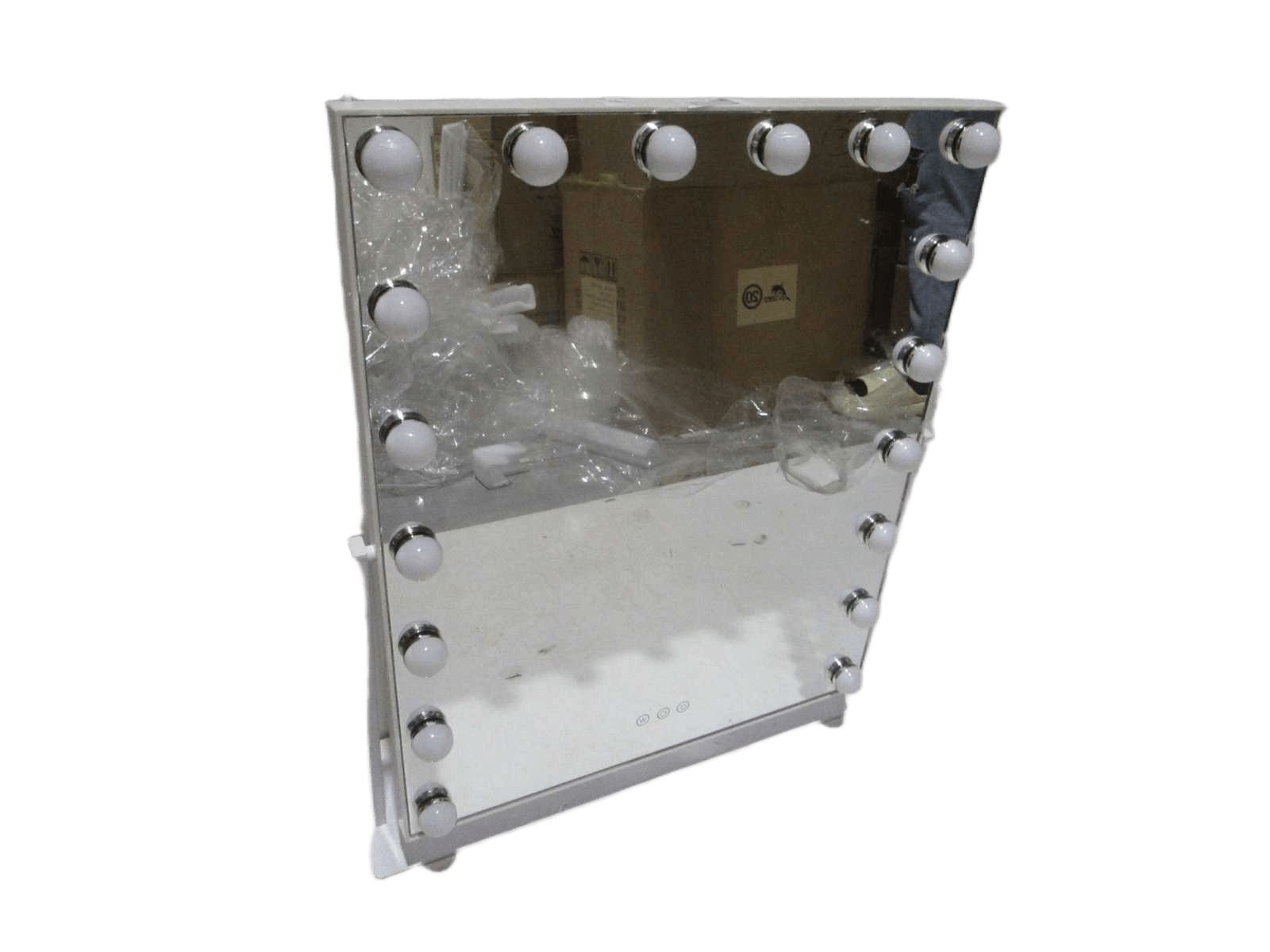 Mirror W 18 Light Bulb Usb Charge Plastic Frame + Metal Base 2 Colors Ass Packing: Color Box White Black 54x65