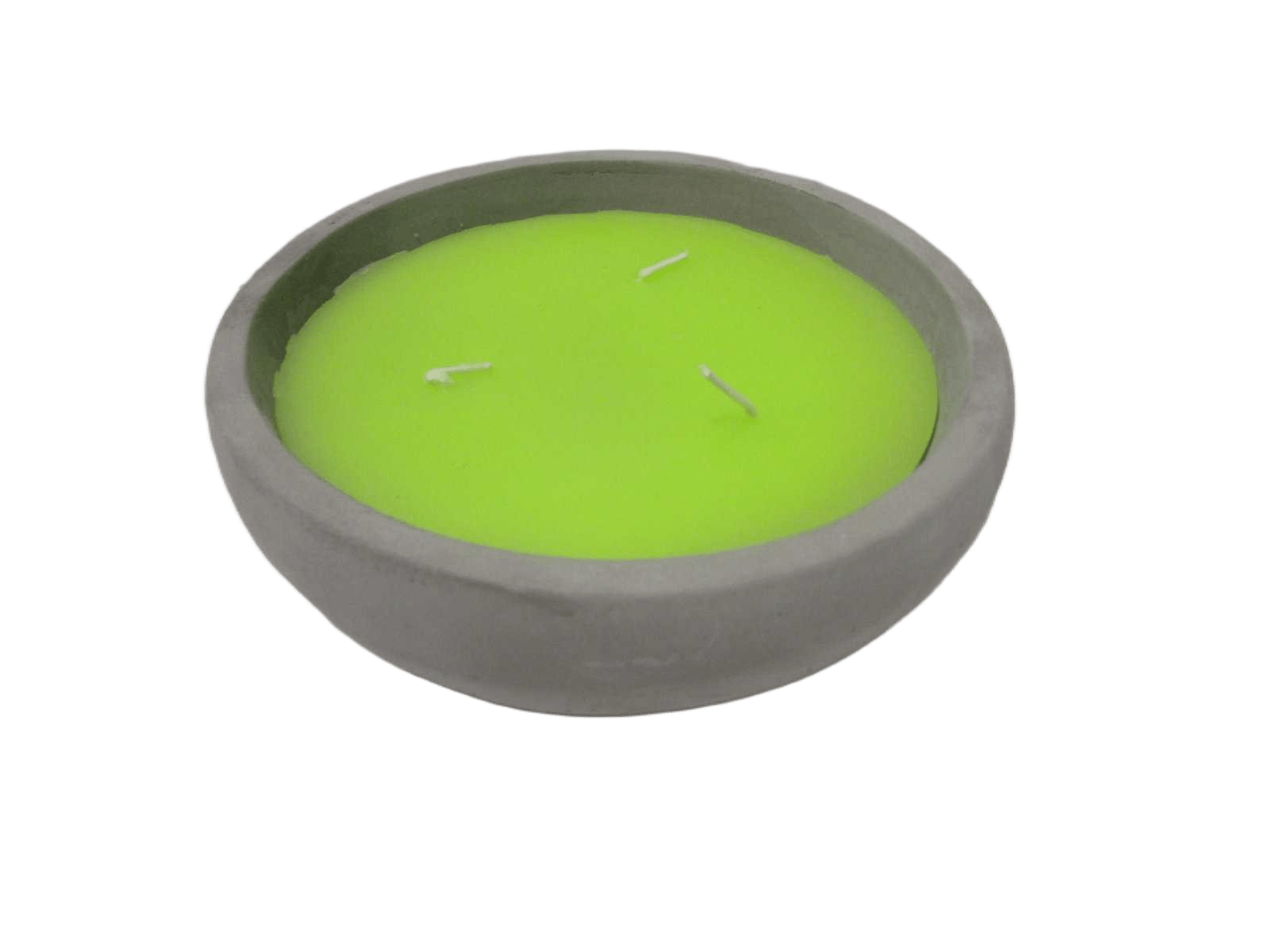 Candle In Cement Pot Green