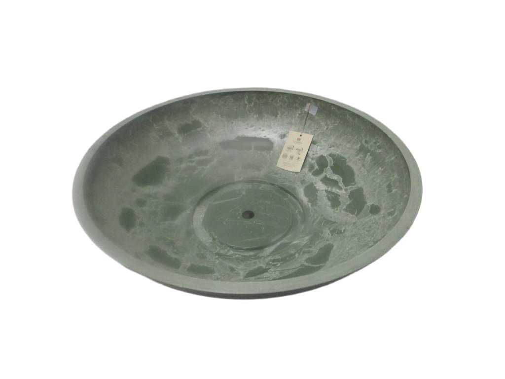 Flower Bowl Yucca F Pp With Hole+plug 3500g 100% Recyclable Pallet Packing Forest Green Dia60xh16.5