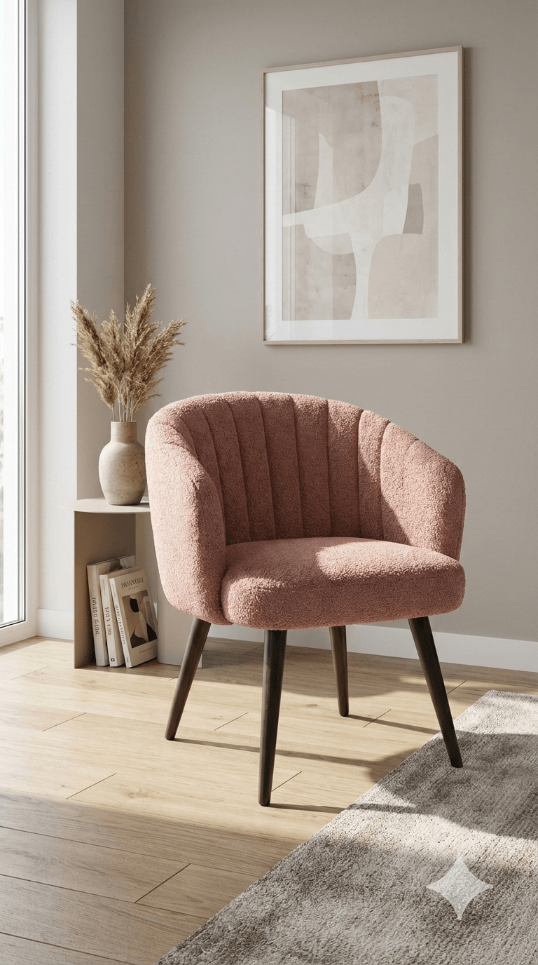 Chair Fabric 426-5 Old Pink Fabric, Sponge Cushion,metal Leg Black Powder Coating,kd 62x63x80
