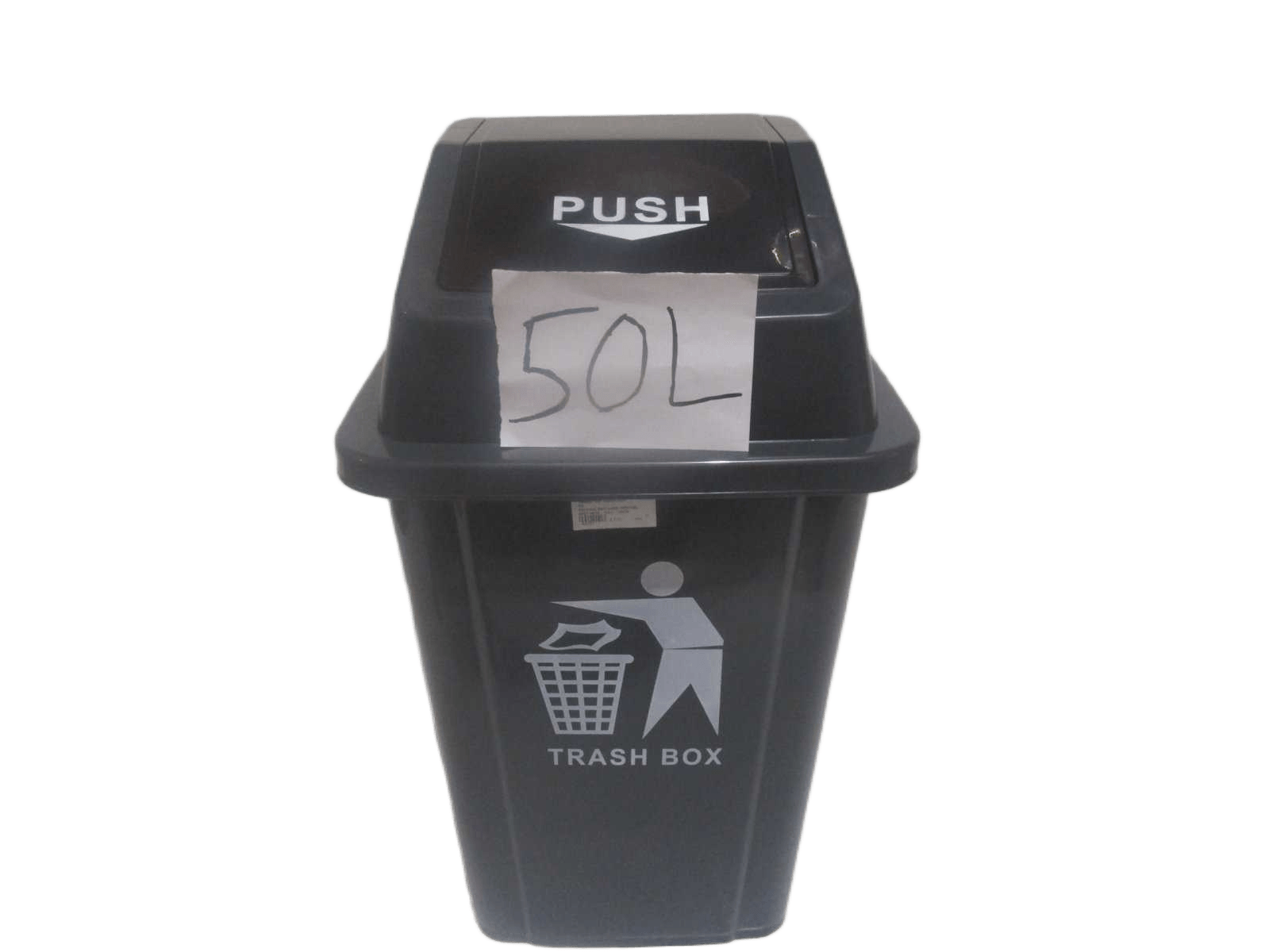 Dustbin Swing Top Trash Box Pp Dark Grey 50l 1cl=