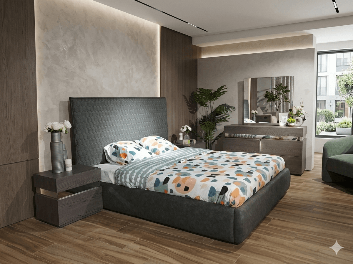 Bed 180x200,+2night Stand+dresser -A