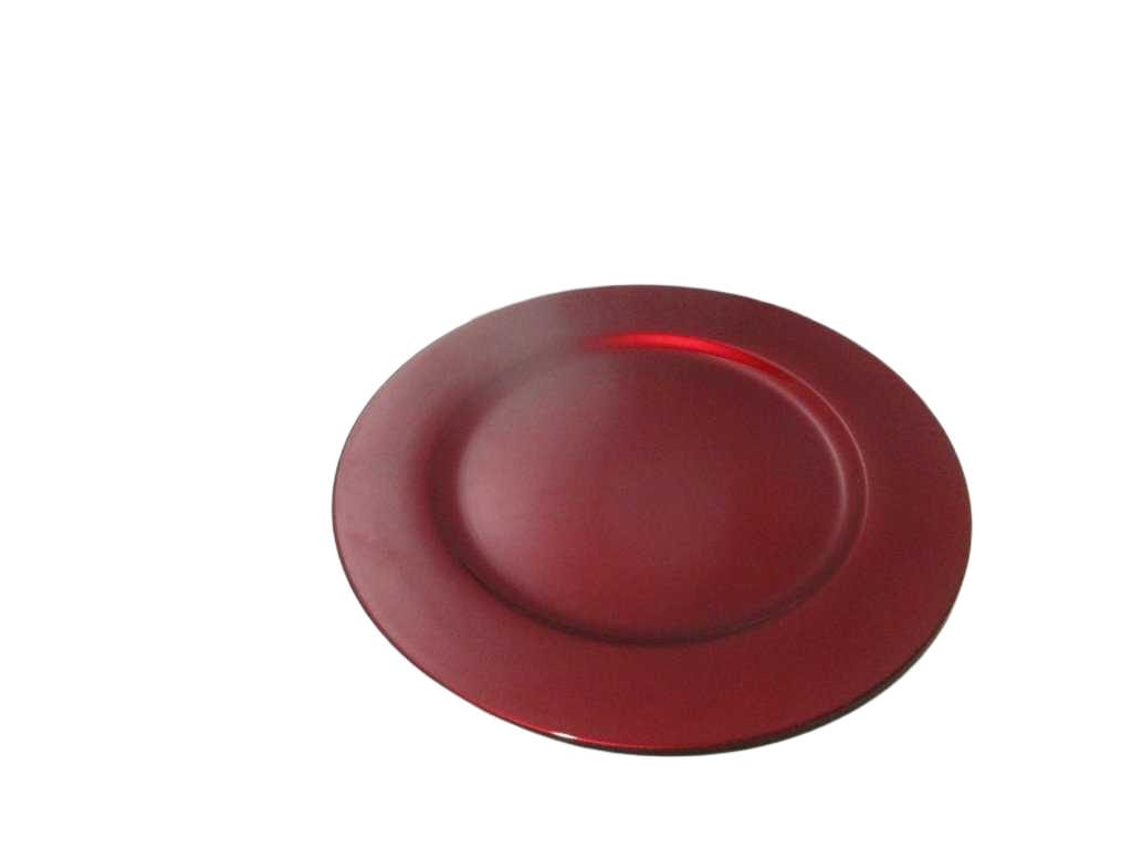 Plate 33cm Red Shiny