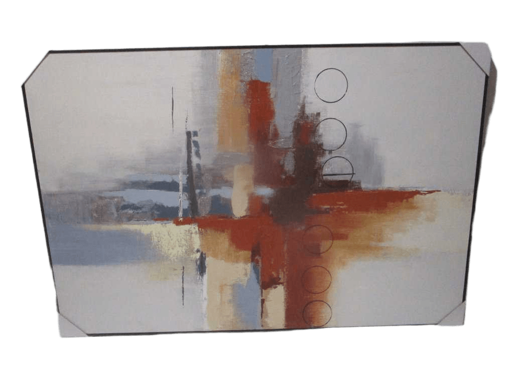 Painting 3d-Handmade Abstrait Blue & Orange Ps Frame Black Packing Opp Bag 120x180cm