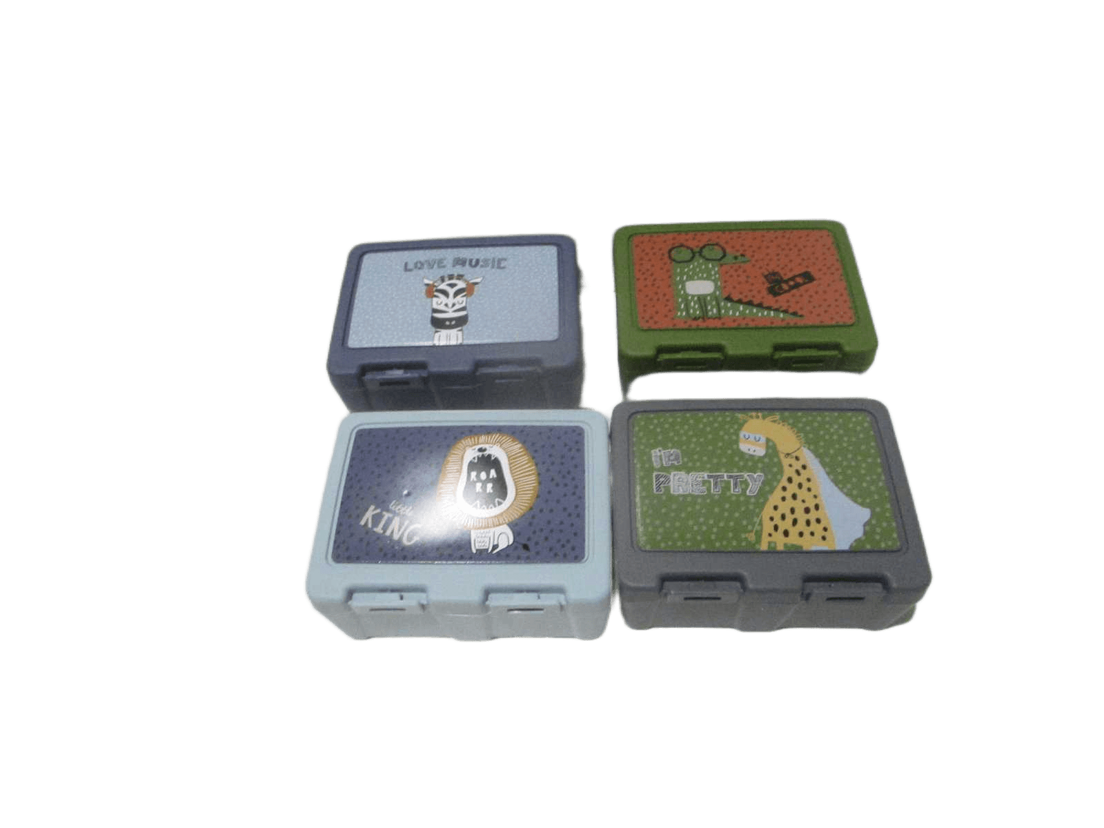 Lunch Box With Spork 4ass Clr