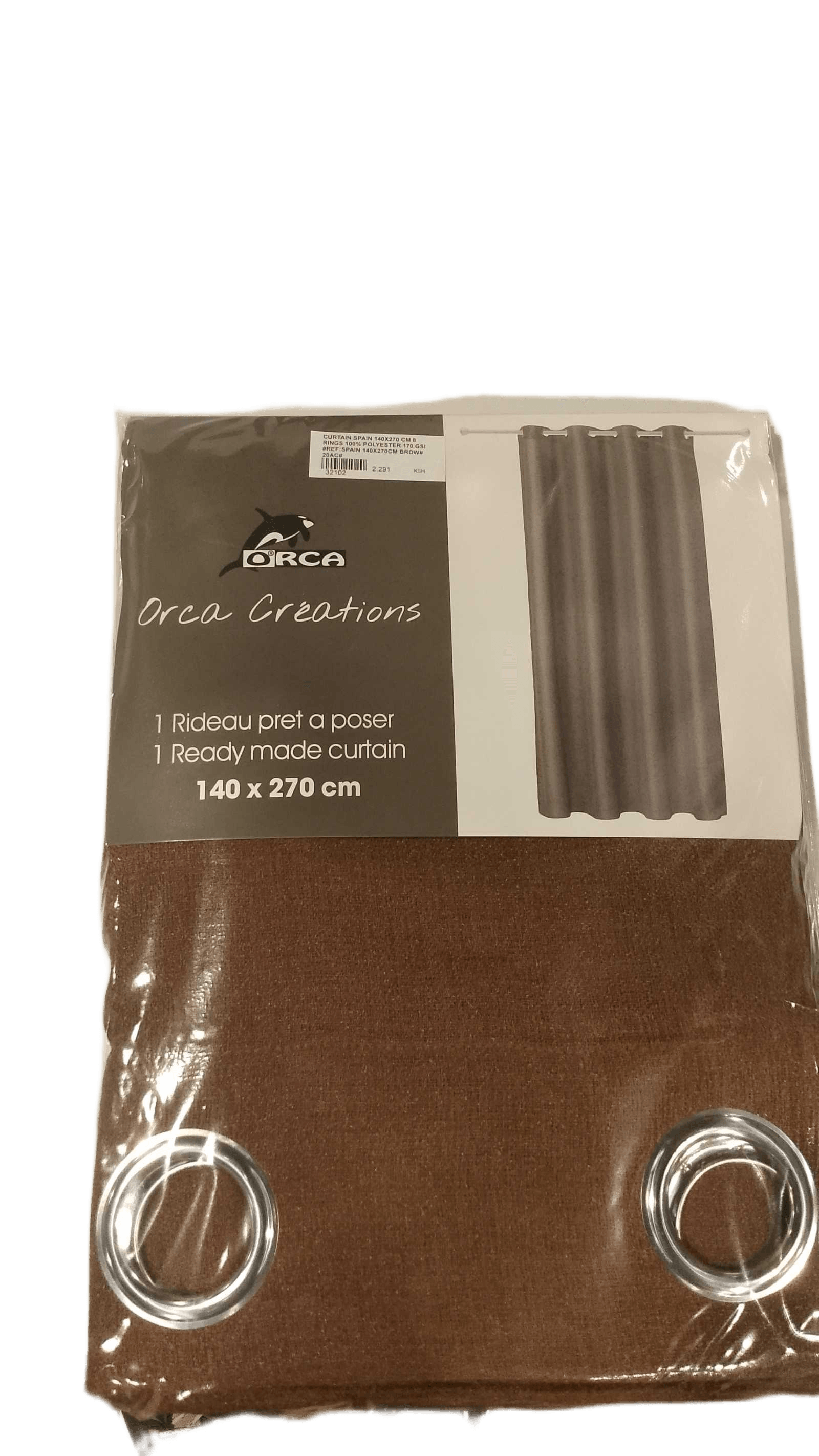 Curtain Spain 140x270 Cm 8 Rings 100% Polyester 170 Gsm