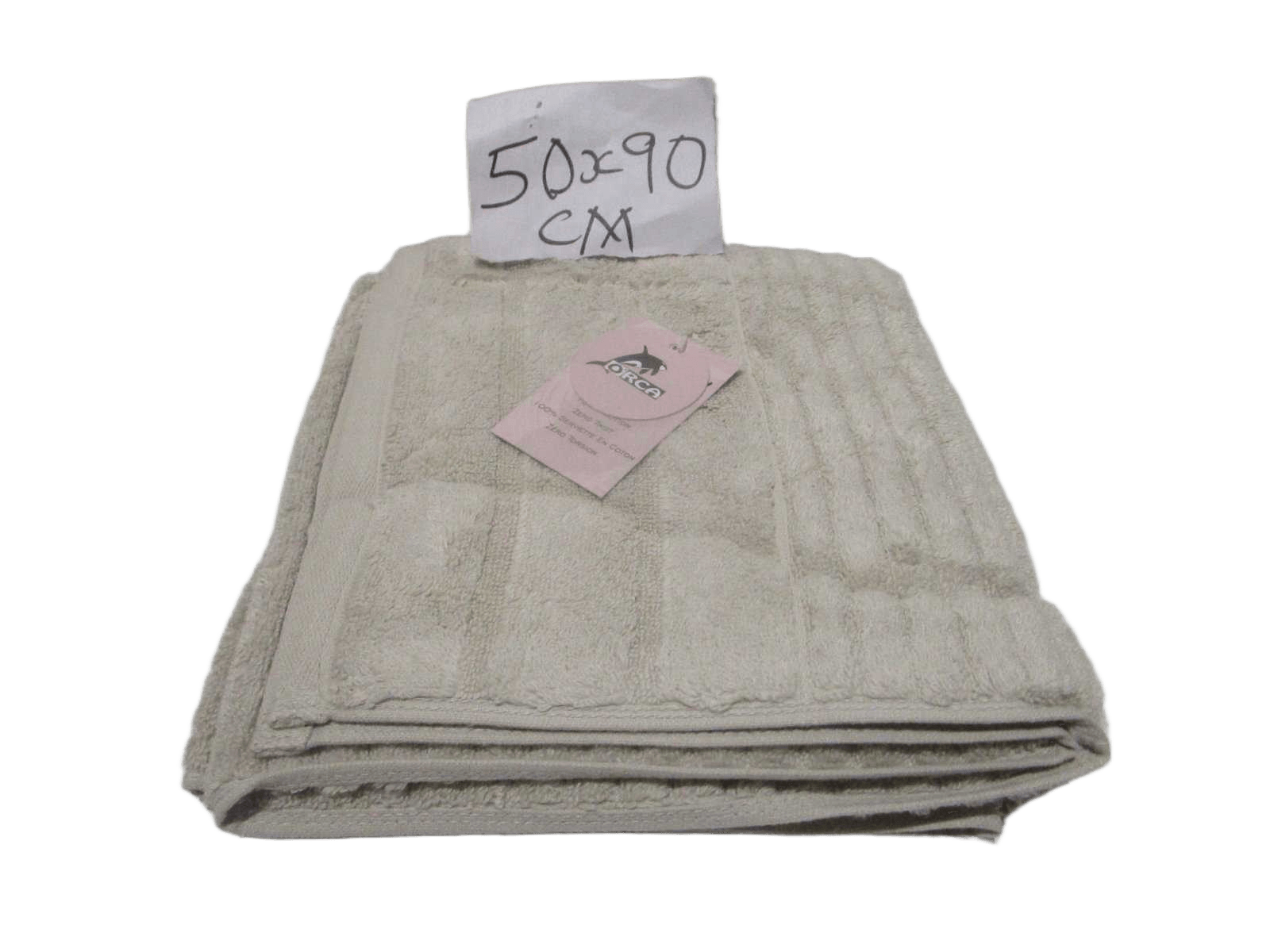 Towel Verna - Plain Dyed Dobby Terry - Zero Twist Cotton Yarn - Narrow Ribbed Pattern - 500 Gsm - Single Ply