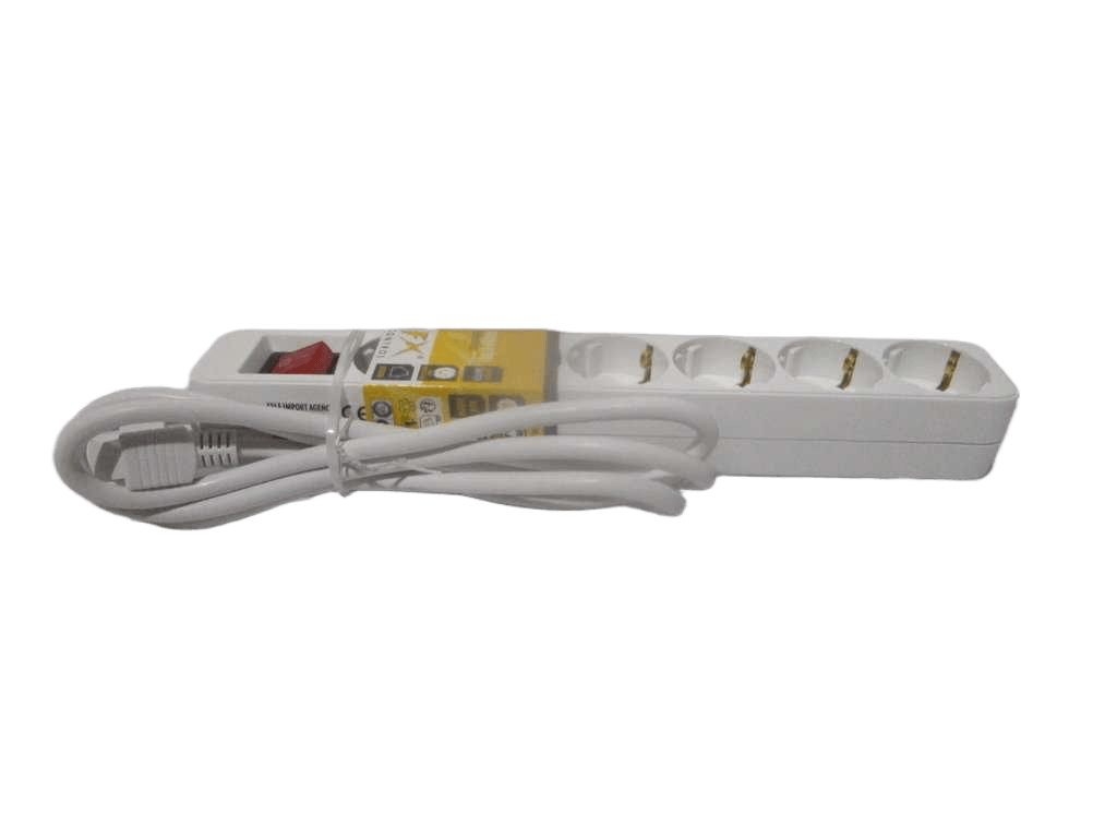 Power Socket 6 Way White Switc