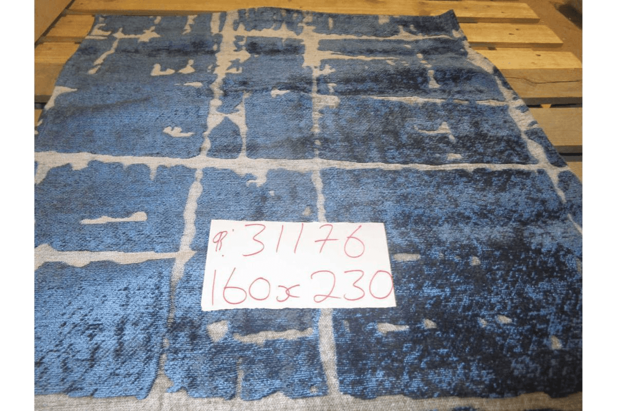 Carpet Alexa Blue 03 80% Polyester 20% Cotton 1200 Gsm Flat Weave Size:160x230