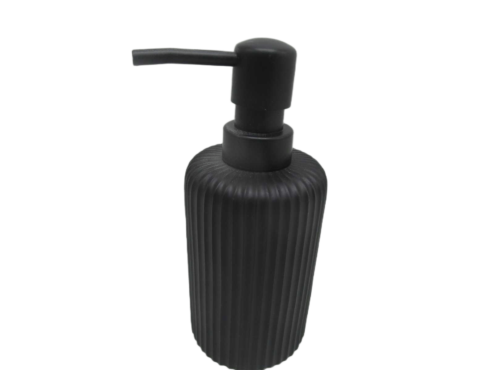 Soap Dispenser Polyresin Streaked Rounded 230 Ml - Black