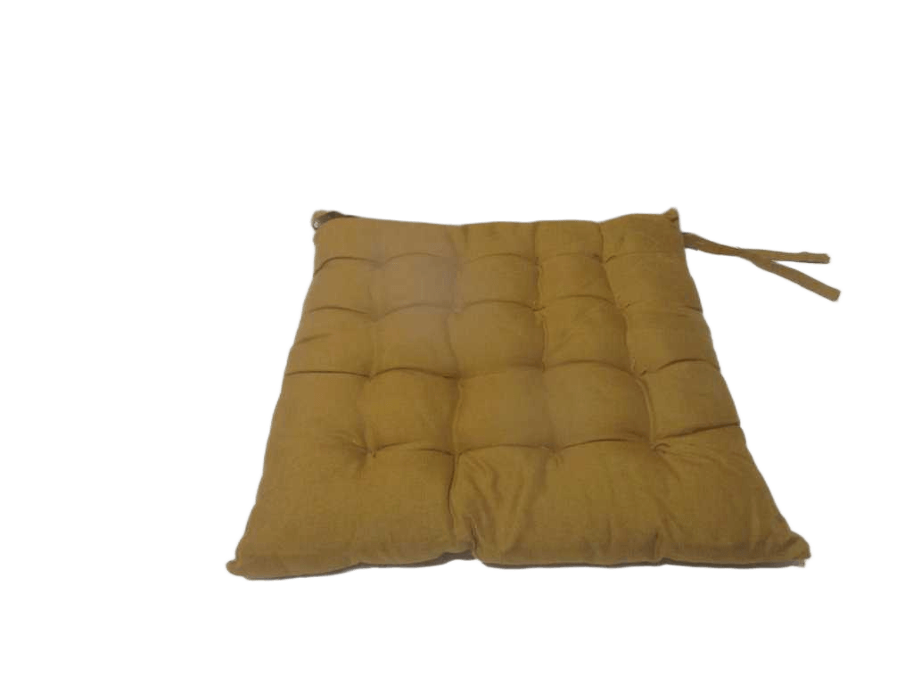 Chair Pad With 4 Tie Strings 100% Polyester 110 Gsm Fabric And Recycled Cotton Filling Of 550 Grams