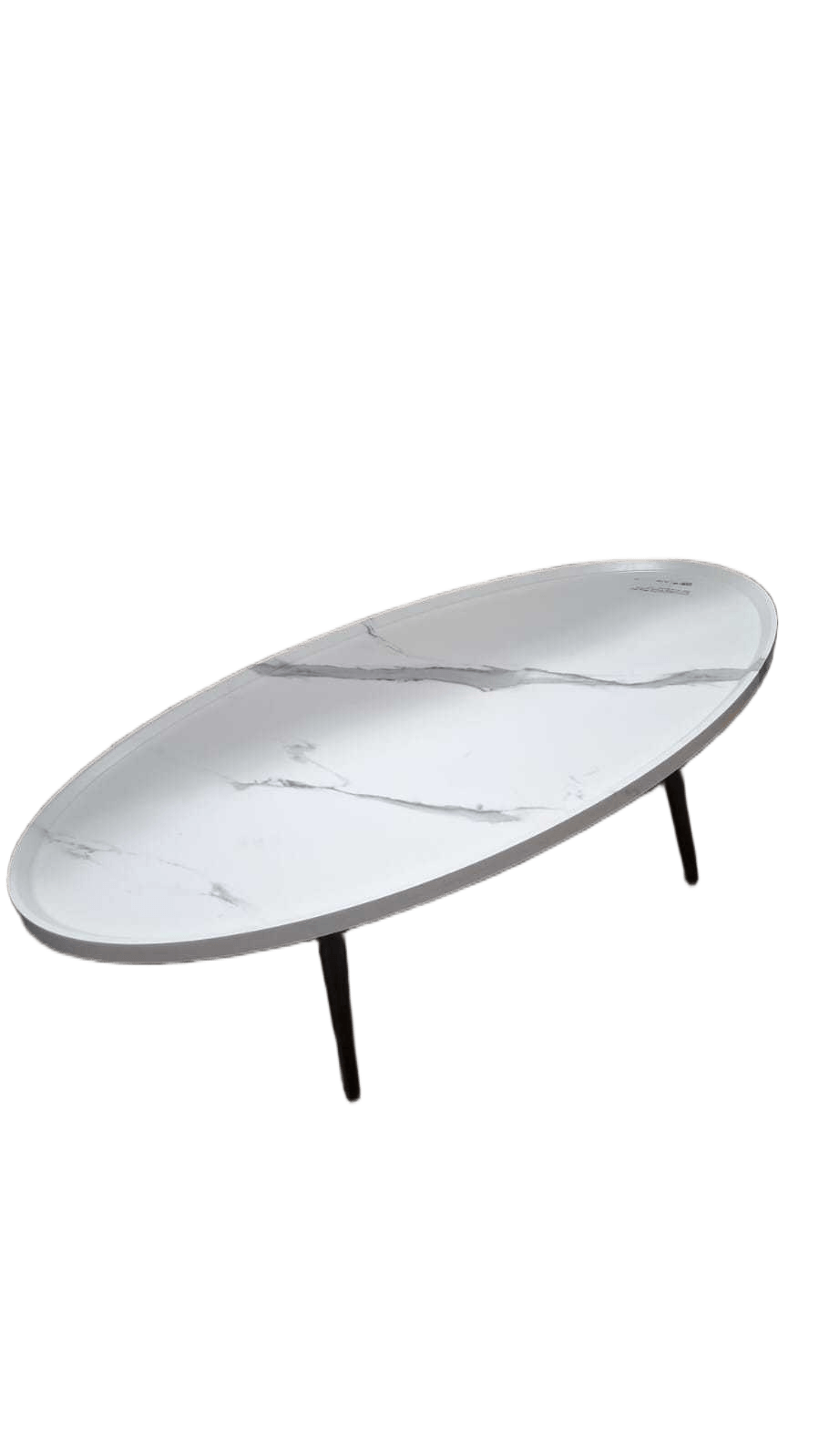 Coffee Table Mdf+pvc, Metal Feet White (Marble Effect) 120*60*38