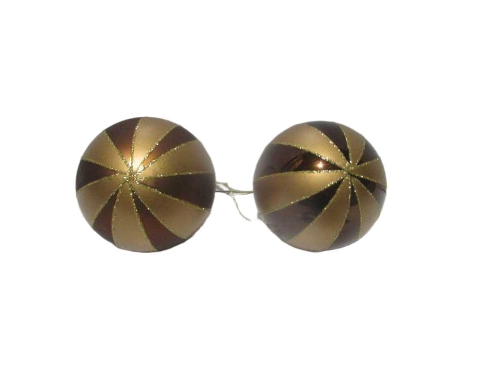 Ball Xmas Glass 80mm 2ass