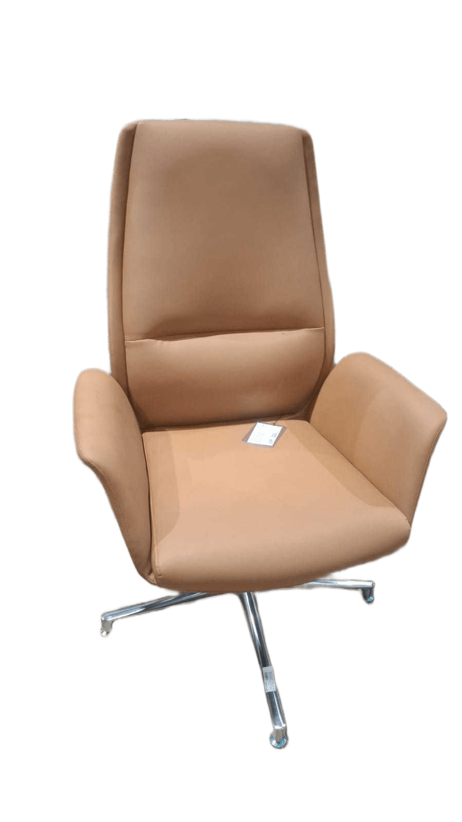 Visitor Chair Camel Pu + Alu Frame 260-52 72x112x65
