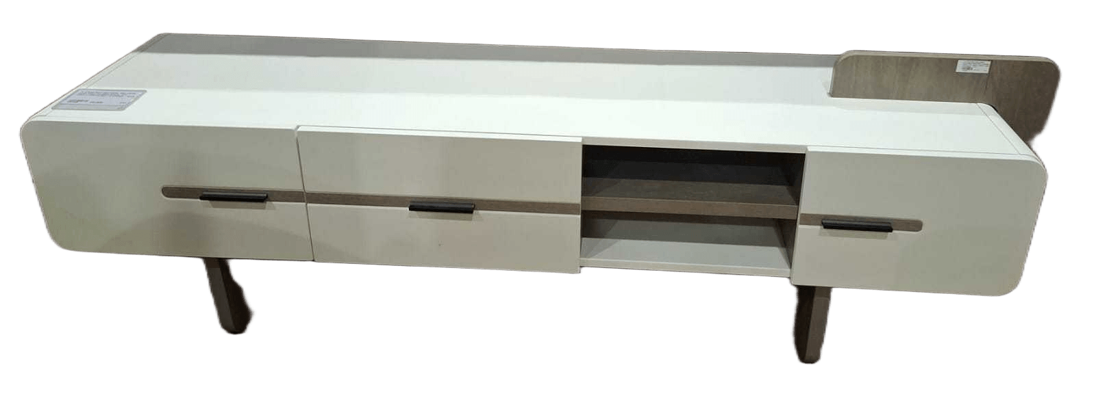 Tv Stand Mdf+melamine Melamine: Dark Grey Oak 665 White Pvc: Ds83-Yj