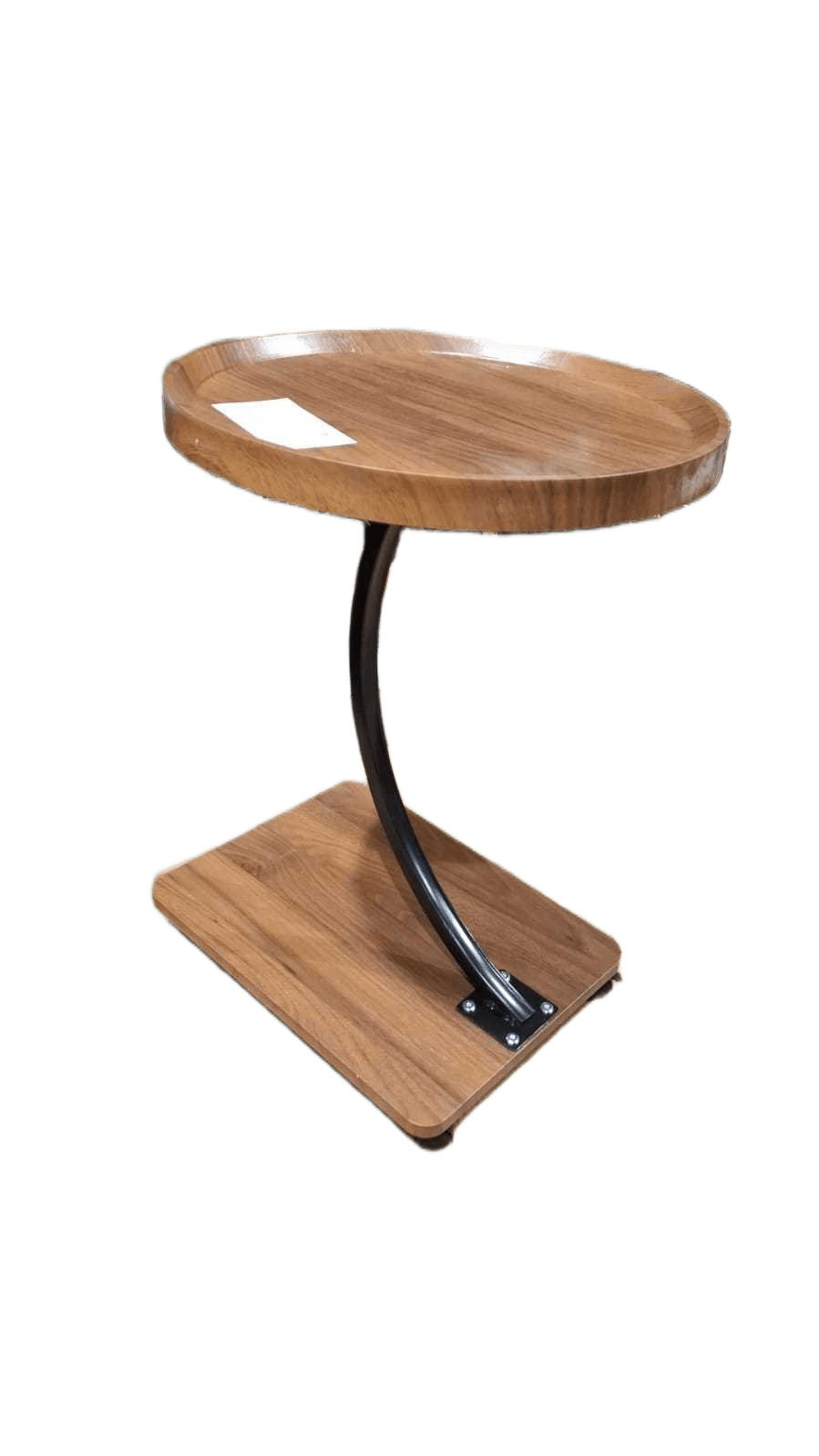 Side Table Mdf+pvc, Metal With Wheel Walnut F40*58